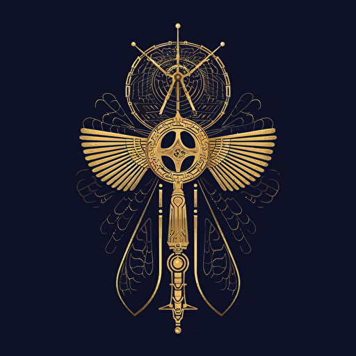 gold color Ankh, eye of Ra, scarab pattern, vector art, 2d minimal