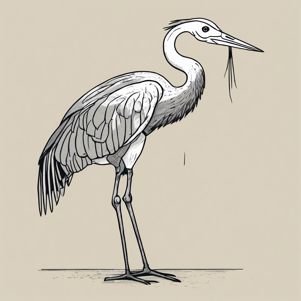 a crane, illustration in the style of Matt Blease, illustration, flat, simple, vector