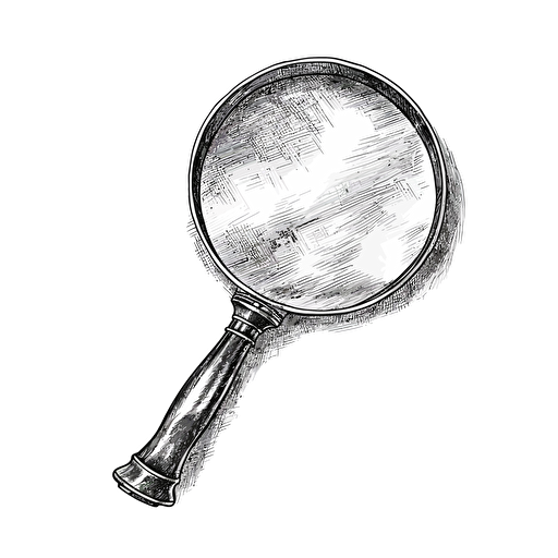 drawing vector magnifying glass on white background