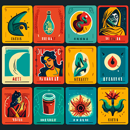 modern loteria cards vectorial style