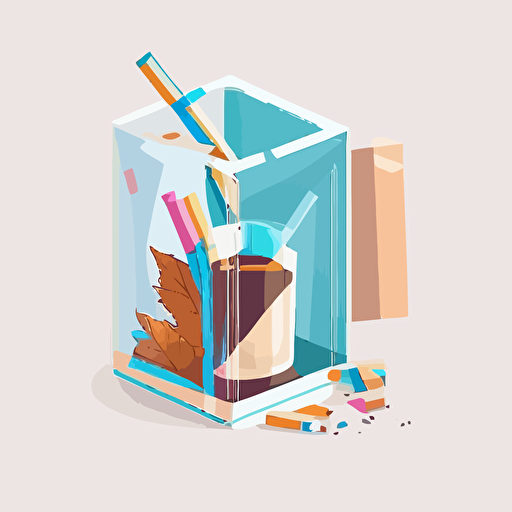 cigarette,no anything,still life,white background,,Flat Illustration Style,cartoon,Vector