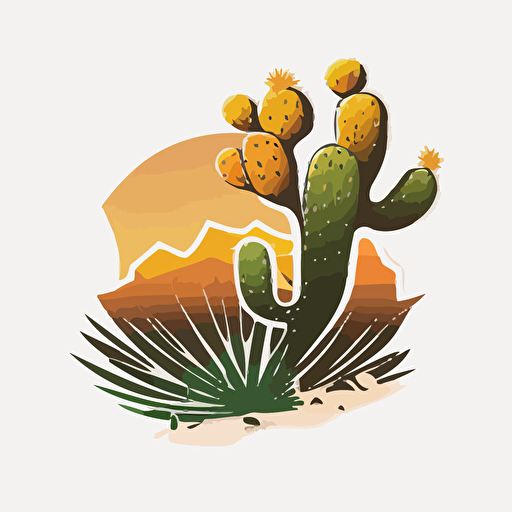 a 3-color logo vector image of a cactus