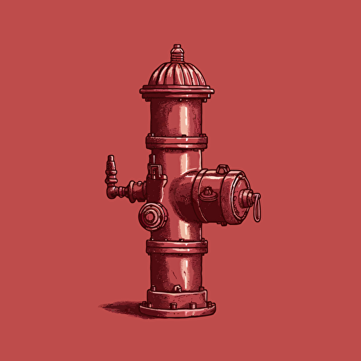 expliding hydrant red wine vector simple drawing, no text, solid color background