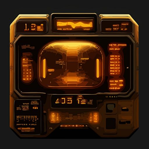HUD, computer display, vector art, ui, sci fi, hd, amber color, tileable