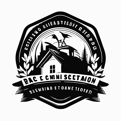 black and white, vector design, construction company logo