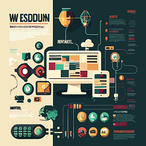 about development web and mobile vector image and simple