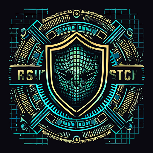 vector logo art cyber security simple Reductionism, grid based design