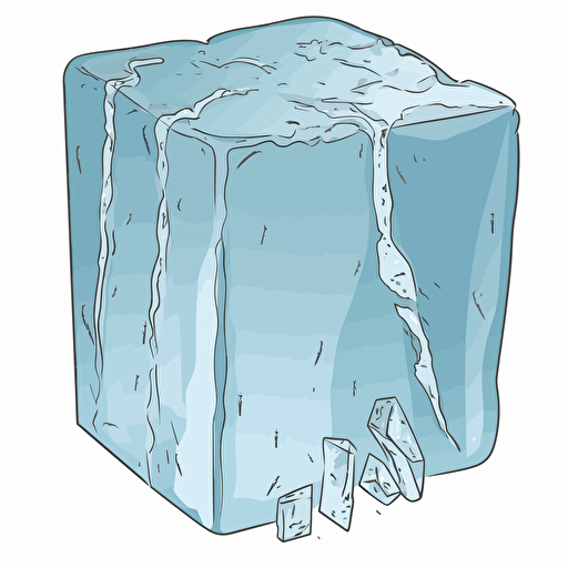 illustration of a ice block with a crack on it, vector clip art