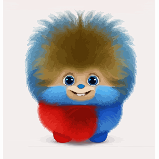 A gorgeus baby fur republican, smiling, ukranian colors, white background, vector art , pixar style