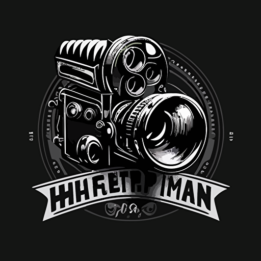 logo for film camera vector design black and white