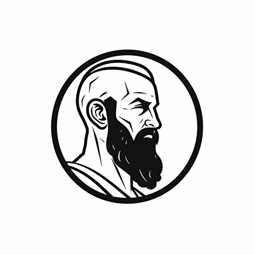 Chrysippus illustration, minimal, outline strokes only, black and white, logo, vector, minimallistic, white background