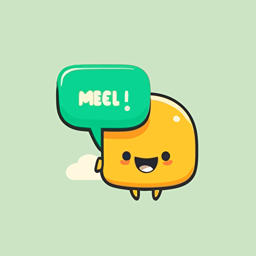 a mascot logo design of a n helper/support message bubble minimal simple educational modern vector