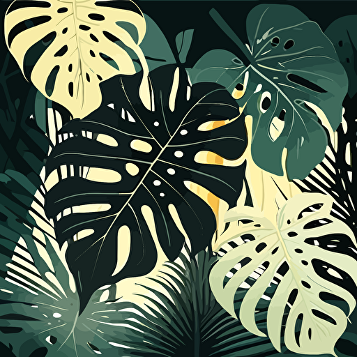vector texture pattern jungle monstera leaves light theme