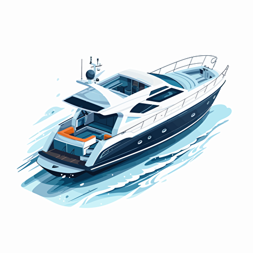 flat vector image for hi-end modern marine boat hire company, white