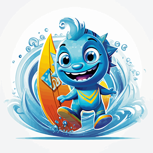 Design a fun, positive, uplifting, and unique mascot that embodies the spirit of the "Creative Waves: Inspiring the Future" theme. The mascot should represent the joy and excitement of coming together in the world of art, fashion, music, and design, while being relevant to ComplexCon and its audience. The mascot should radiate positivity and inspiration, promoting an atmosphere of encouragement, creativity, and innovation. Make sure the mascot does not infringe on or resemble any existing contemporary artists' styles and ensure it's easily recognizable, visually appealing, and suitable for high-quality vector illustrations.