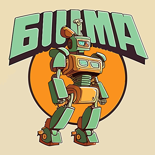 create anime robot logo vector futurama style svg