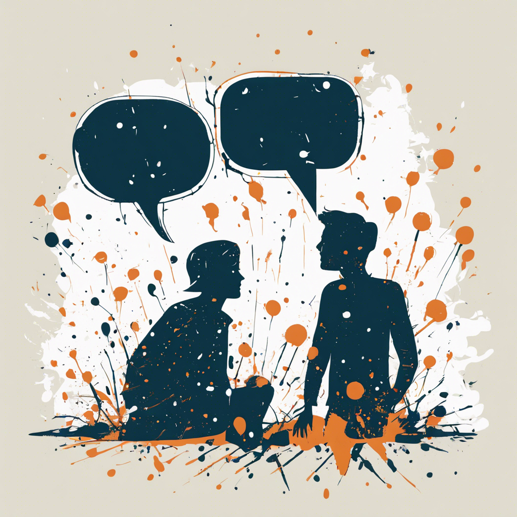 two people talking with chat bubbles