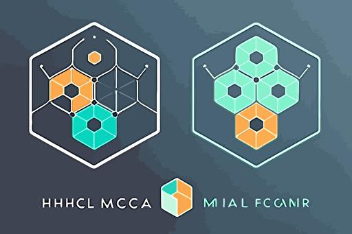 I would like a flat vector logo for my medical imaging and artificial intelligence company that features an abstract, geometric design inspired by both medical imaging and AI. Combine simple shapes like circles or hexagons to represent the structure of medical imaging technology, while incorporating subtle AI-related elements such as circuit-like patterns or interconnected nodes. Use a modern and cohesive color palette with shades of blue, green, or gray to convey innovation, professionalism, and energy. The logo should be clean, memorable, and easily recognizable, reflecting the essence of the medical imaging and artificial intelligence field