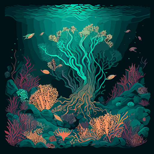 sea floor, vector art.