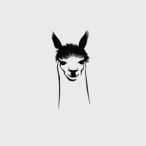 logo for clothing company, alpaca, black and white, vector, simple