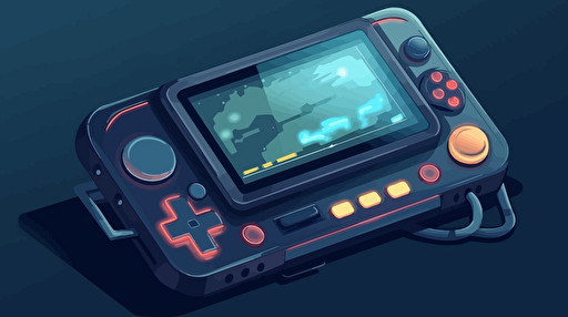 a handheld device that a player in a video game would use to access menus, flat vector illustration