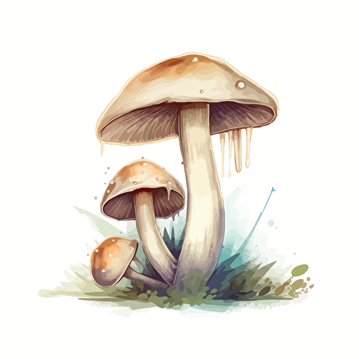 a beautiful mushroom illustration on white background. Clean Cel shaded vector art by lois van baarle, artgerm, Helen huang