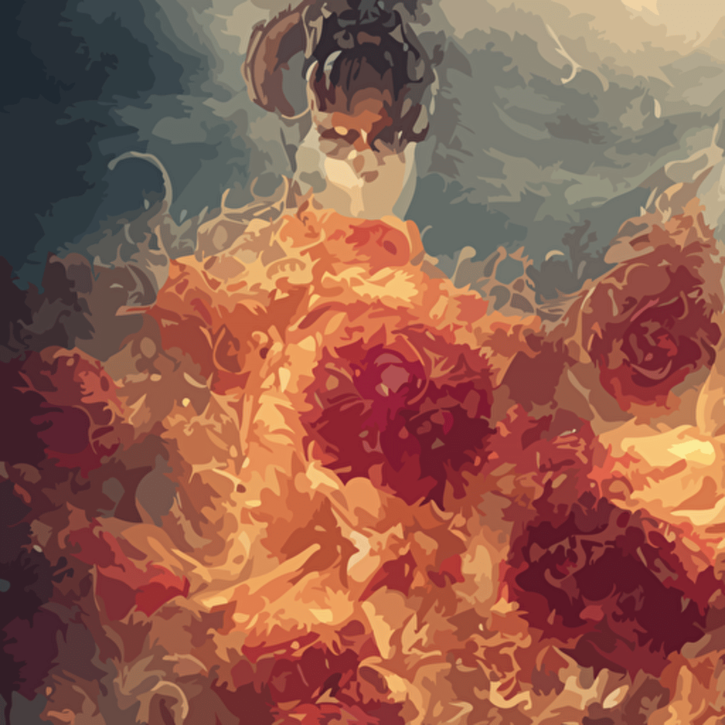 vibrant contrast photorealistic 3d fancy portrait queen death giant floating flower jellyfish greg rutkowski sung choi mitchell mohrhauser maciej kuciara johnson ting maxim verehin peter konig bloodborne beeple 8k photorealistic cinematic lighting hd high details atmospheric trending artstation maya blender photoshop octane render excellent composition cinematic dystopian brutalist atmosphere dynamic dramatic cinematic lighting aesthetic inspirational gloomy mood greg rutkowski ilya kuvshinov wlop stanley artgerm lau ruan jia fenghua zhong high contrast