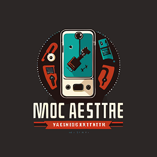 Vector logo, minimalist, mobile phone repair company