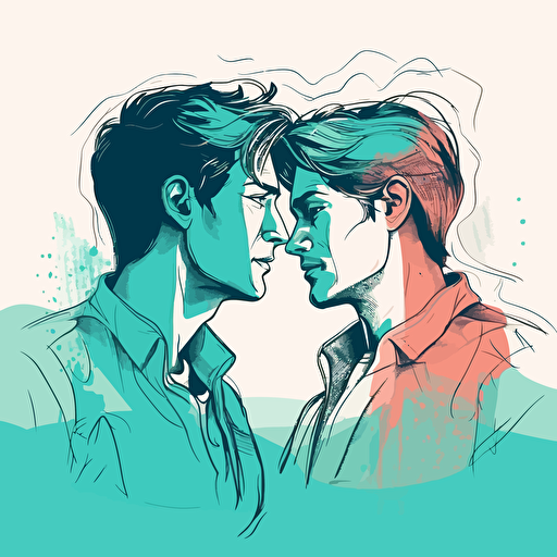 color vector of male soulmate sketch
