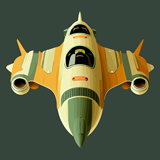 space ship, top-down view, simple, vector