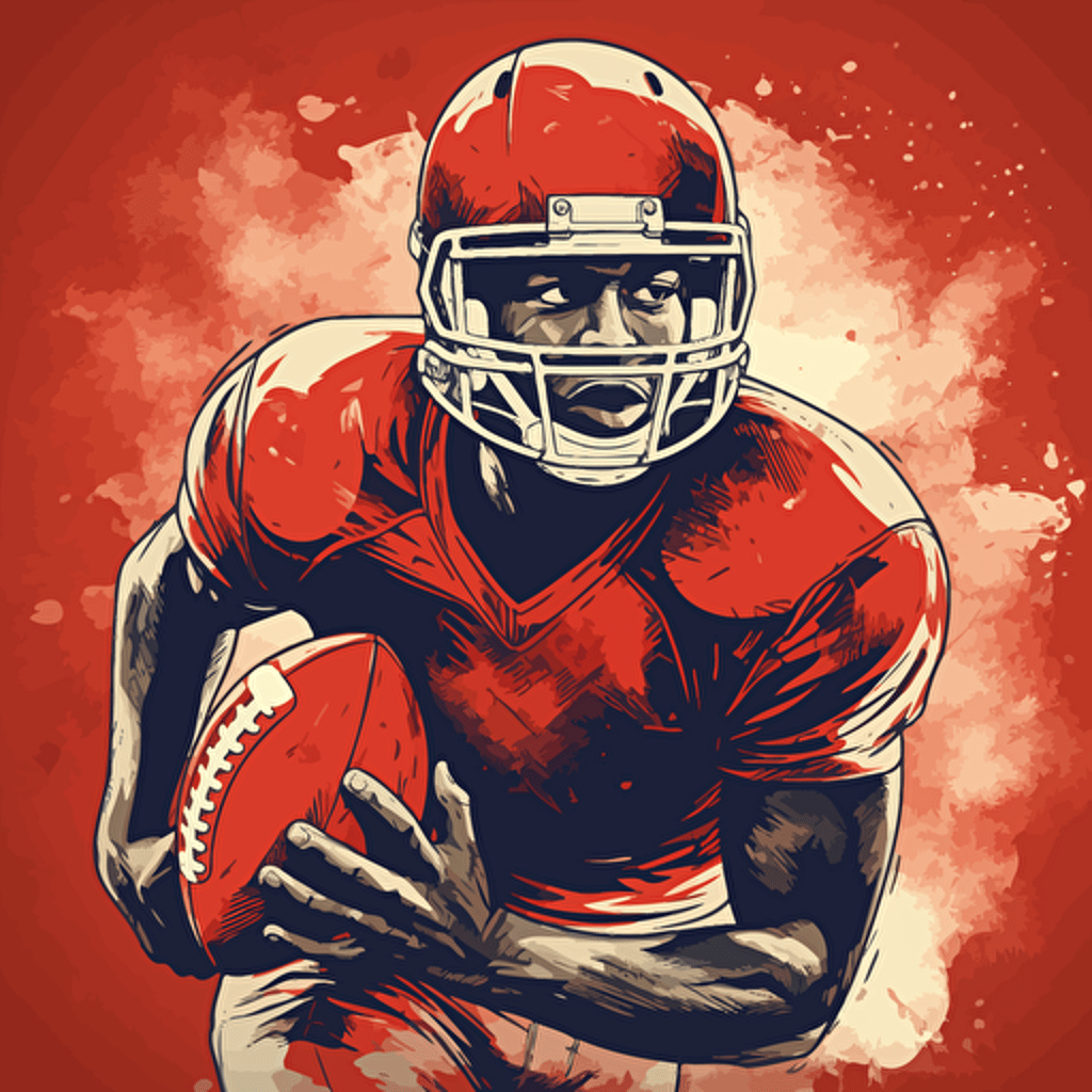 vector style image of a football player