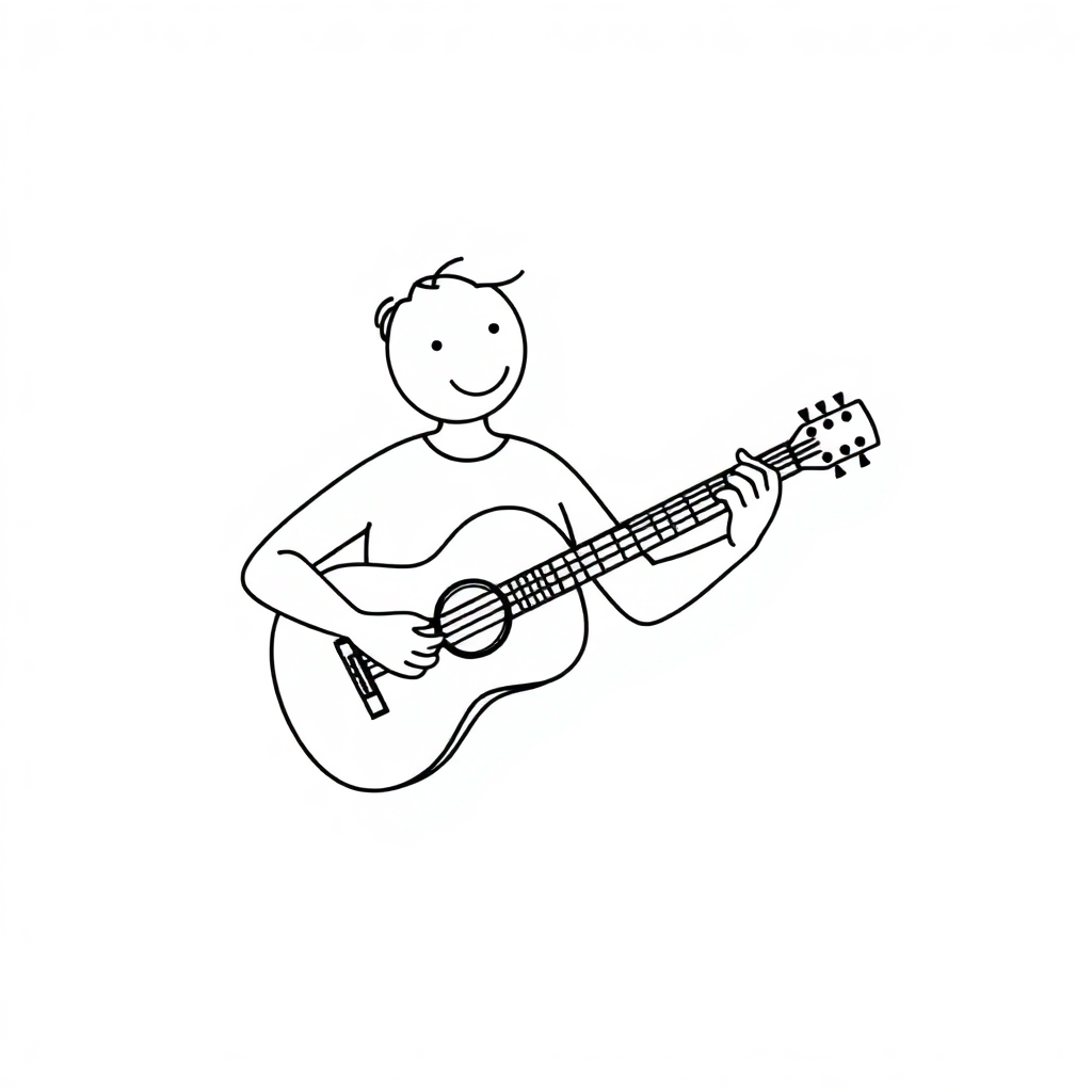 person playing the guitar