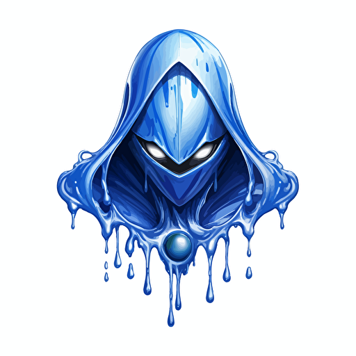 a water drop superhero, insanely detailed, blue and white, white background, vector shape