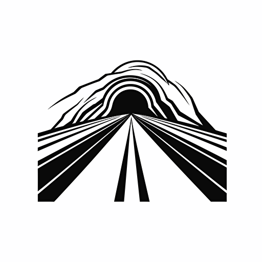 simple black and white vector line drawing of track logo type