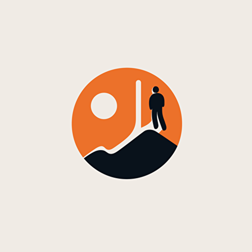 a minimalist vector simple logo representing exploration on foot
