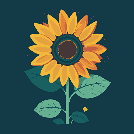 a simple vector like flat style sunflower