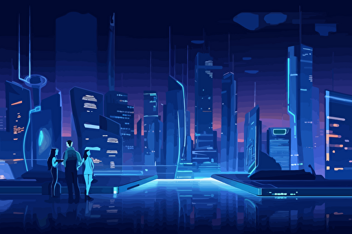 closeup, close shot, people, futuristic tech, tech illustration, flat, vector, unreal engine, vector illustration, futuristic city