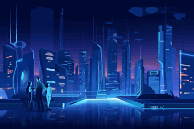 closeup, close shot, people, futuristic tech, tech illustration, flat, vector, unreal engine, vector illustration, futuristic city