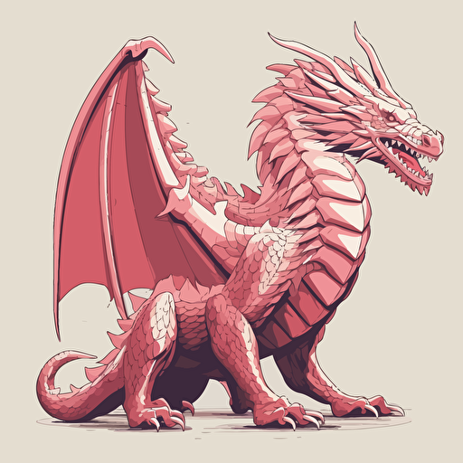 dragon vectoriel, light red