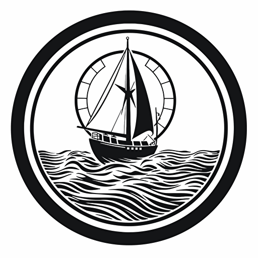vector logo of a modern yacht, solid white background
