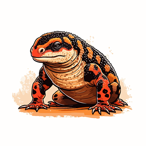 Simple vector gila monster with white background