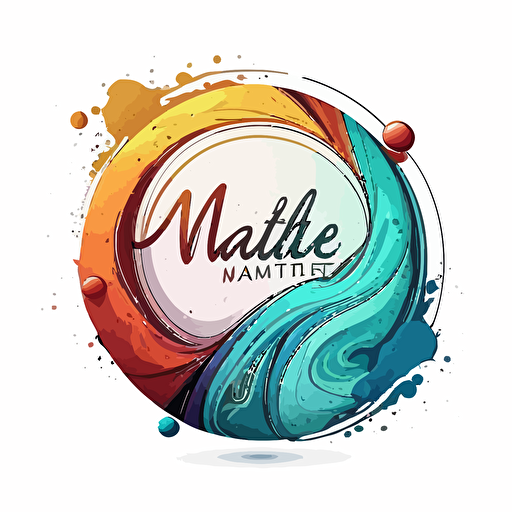 symbolic, hand drawn, iconic logo of marble, colorful vector, on white background