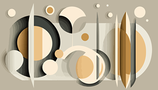 Grey and beige abstract mid century modern, Minimalist, vector, contour