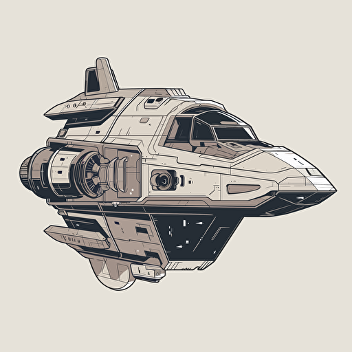 spaceship 2D vector illustration. Minimalistic. No detail