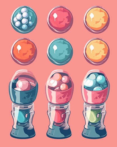 bubble gum, retro aesthetics, vector image, sticker design, pantone color scheme: 12