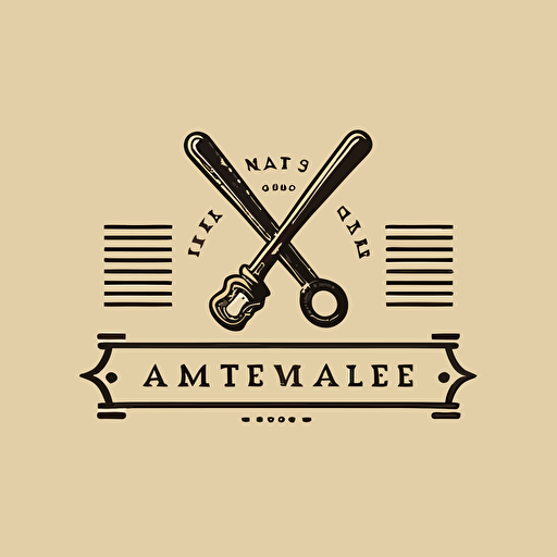 logo, museum antiques, 19th century tools, minimal, vector, simple, flat,