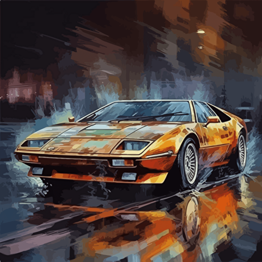 painting of a vector w8 sports car, rembrandt, divinci, baroque, luxury sports car, masterpiece painting, high end art, colors, masterpiece painting