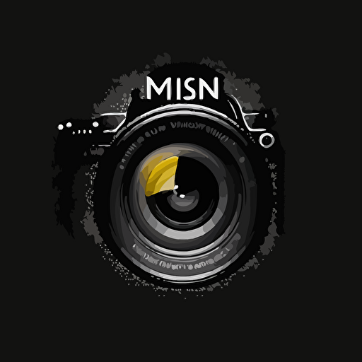 simple logo using nikon camera vector drawing, looking straight at camera from the front