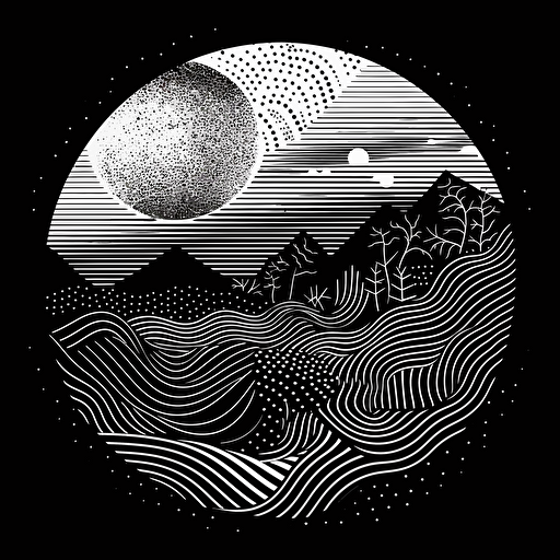 designed as a black and white drawing, minimalistic vector art, hd, details with circle