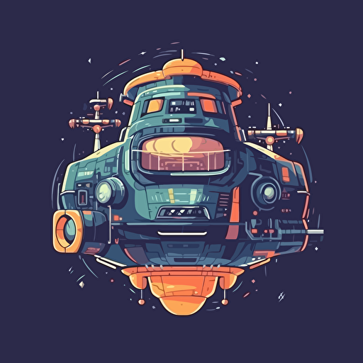 simplistic space ship flat vector illustration